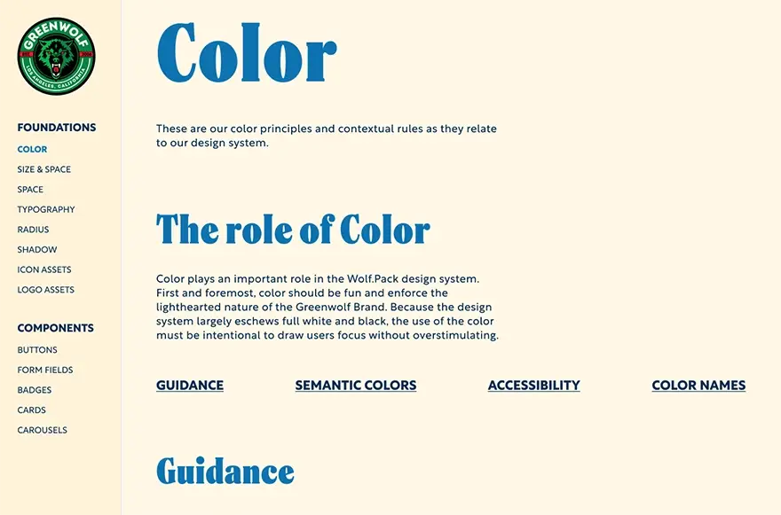 Greenwolf Design System Color