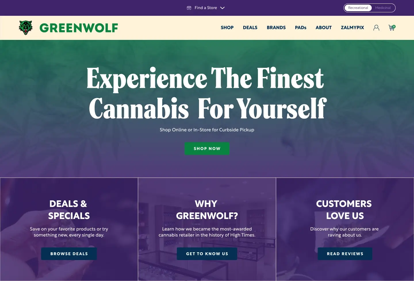 Greenwolf Home Desktop Screen
