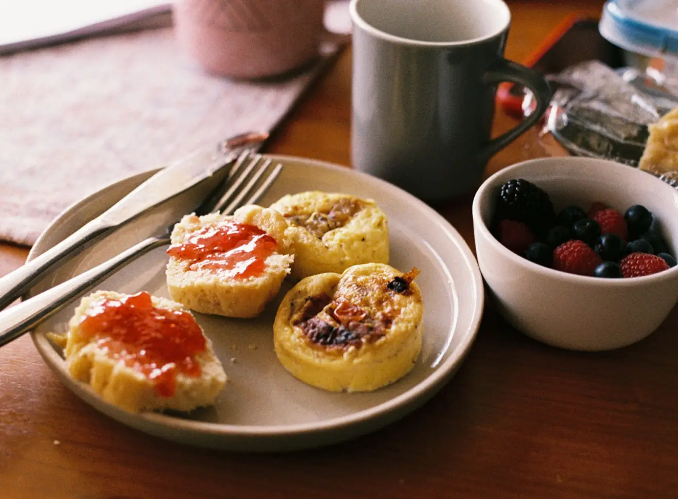 A plate of breakfast foods. Photograph by Jordan Romanoff